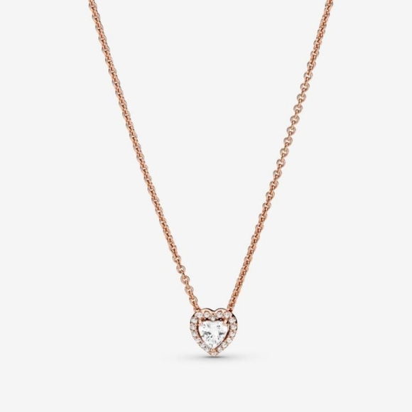 Authentic Pandora Sparkling Heart Collier Necklace - Picture 1 of 10